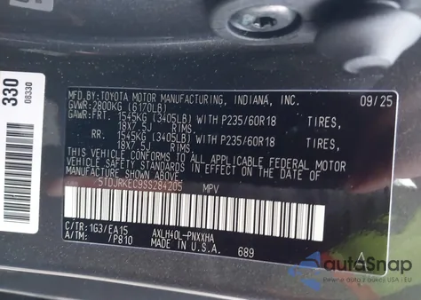 2025 Toyota Sienna Xle from USA, damaged, VIN 5TDJRKEC9SS284205